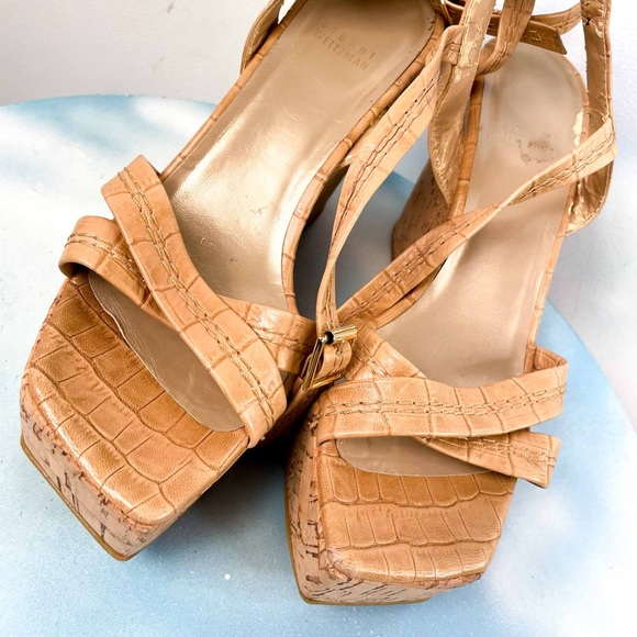 Stuart Weitzman platform cork wedge sandals - Picture 10 of 10